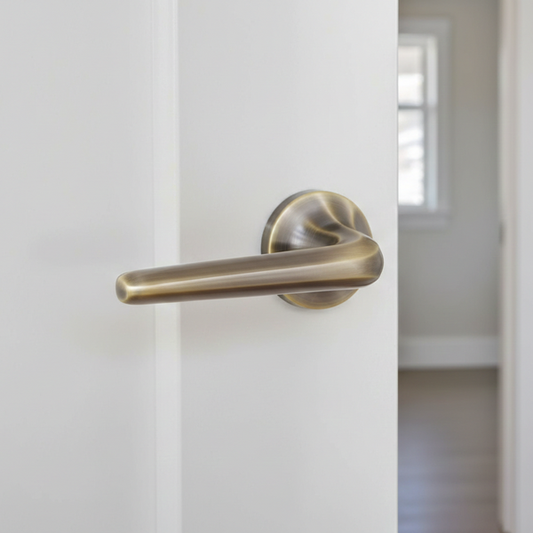 Twilight Lever Mortise Set in Antique Brass