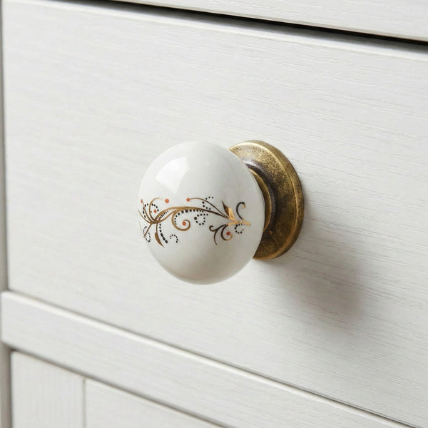 Ivory Disc Dome Knob – Ceramic Knob — alternate view