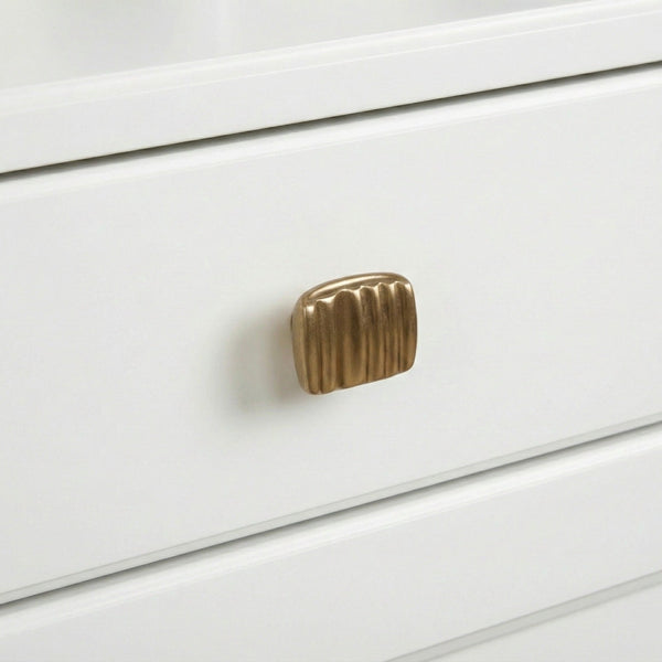 Square Solid Brass Cabinet Handle in Antique Brass