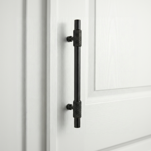 Imperial Flange Door Handle in Matte Black