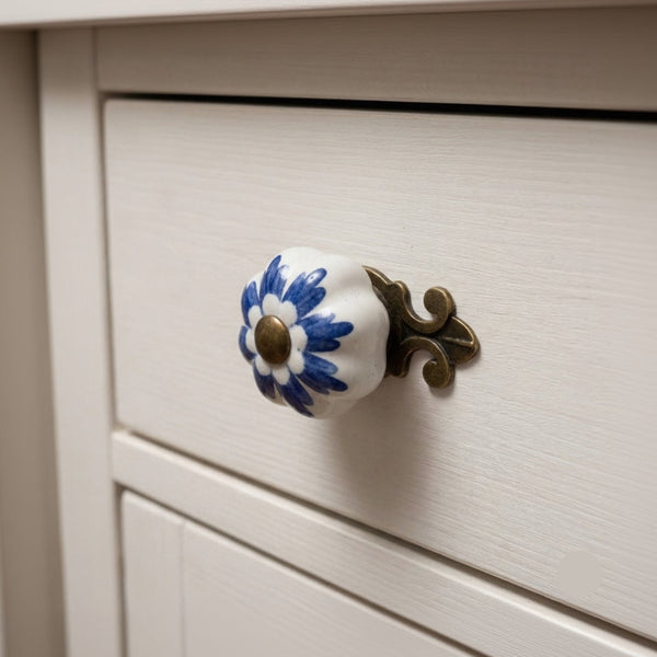 Pearl Pumpkin Ribbed Knob – Ceramic Knob — alternate view