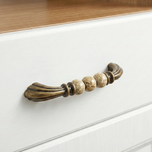Florentine Bead Bar Handle in Sedef Pearl