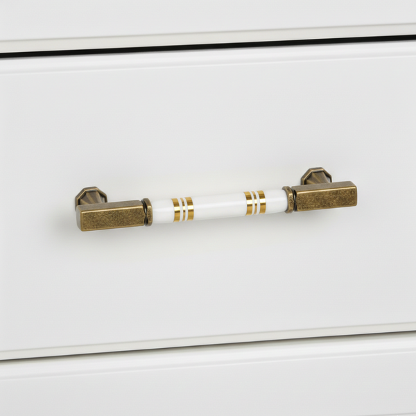 Orbis Globe Bar Handle in Antique Brass
