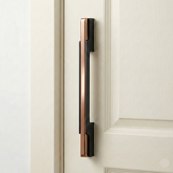 Pinnacle Arc Door Handle in Rose Gold