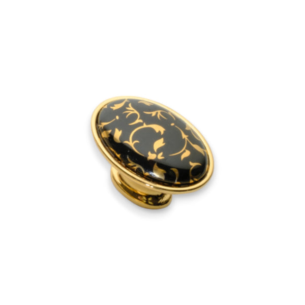 Gilt Disc Dome Knob – Ceramic Knob — alternate view