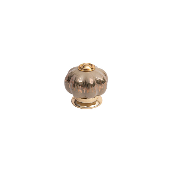 Matte Squat Pumpkin Knob – Ceramic Knob — alternate view