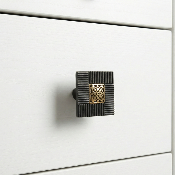 Square Solid Brass Push Plate in Matte Black