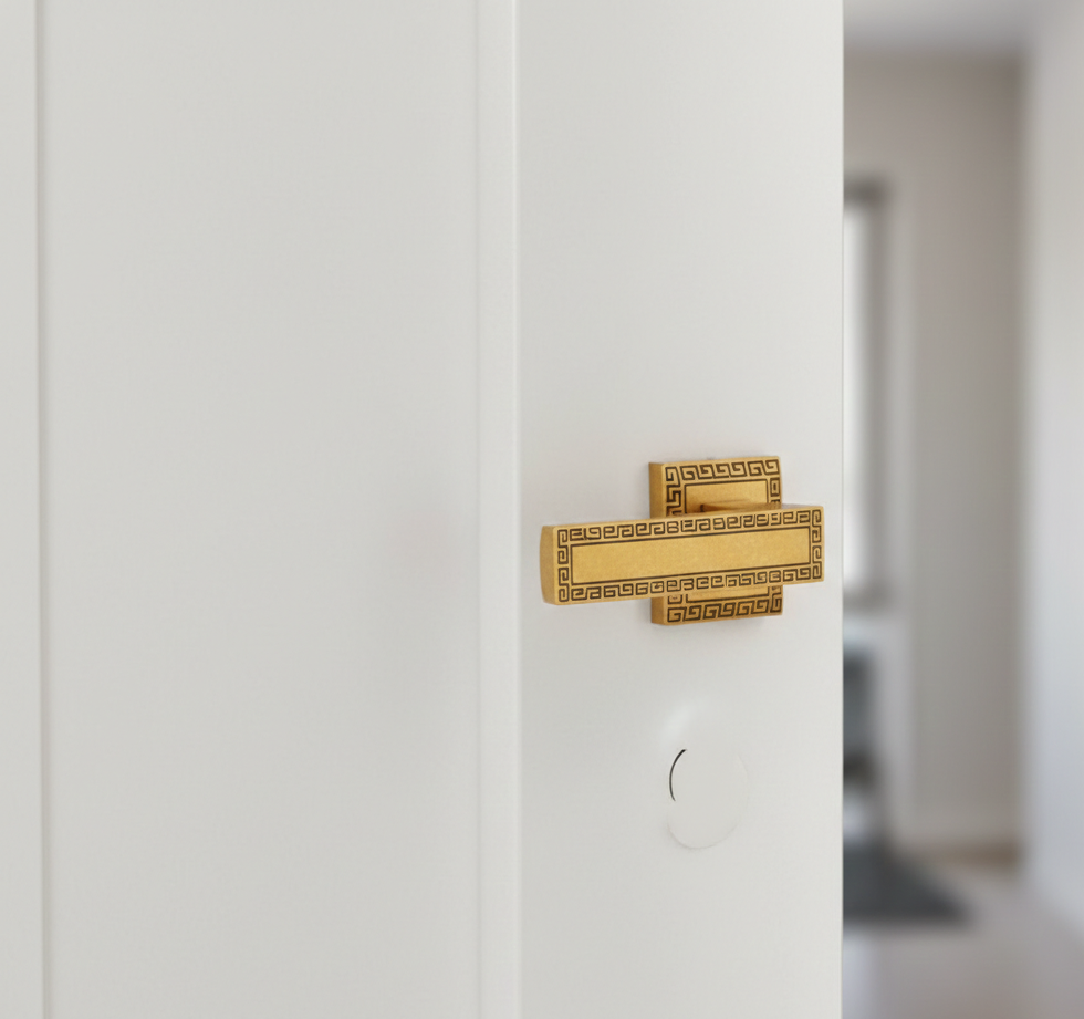 Antiqua Brass Full-Lock Mortise Set – Brass Mortise Handles