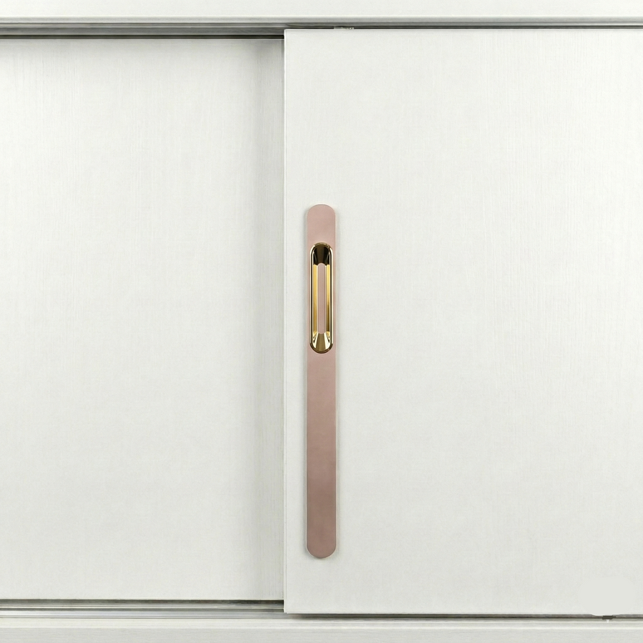 Cascade Slim Landscape Handle in Smoky Rose Gold + PVD Rose Gold – aluminium long handle
