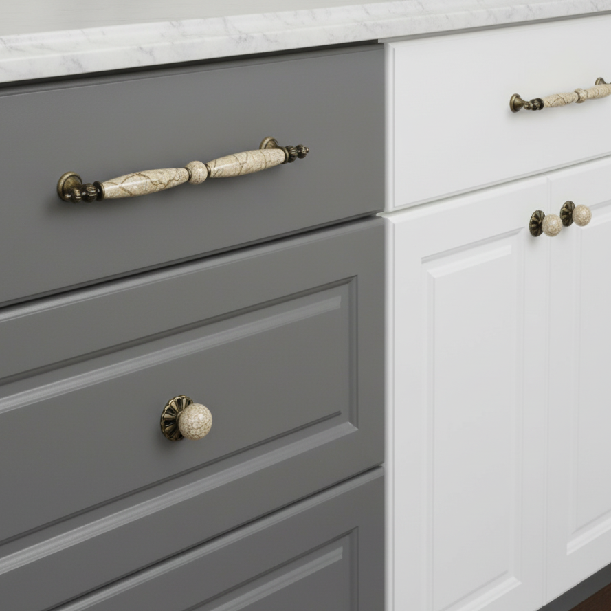 Elara Slender Bar Handle – ceramic drawer handle, view 4