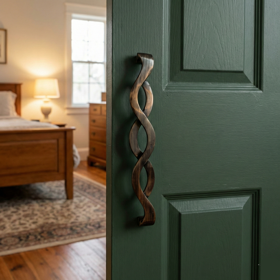 Linear Minimal Brass Door Handle, view 2