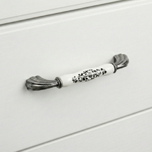 Lumiere Floral Painted Bar Handle – Ceramic drawer handle — view 4