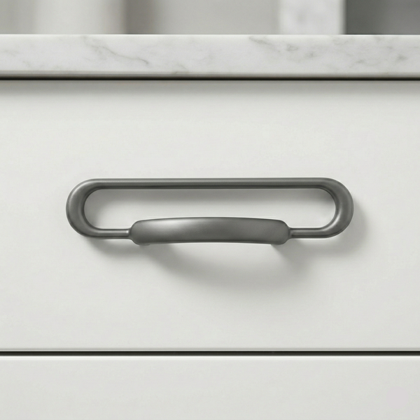 Graphite Slim Cabinet Handle – Zinc drawer handle — alternate view