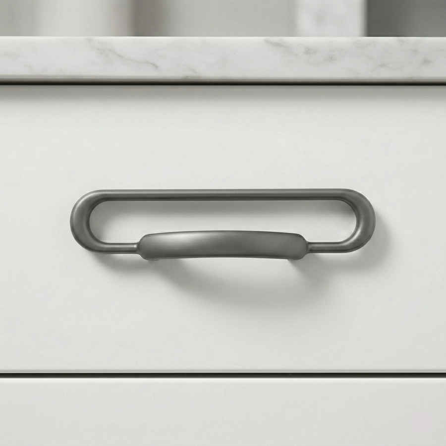 Graphite Slim Cabinet Handle – Zinc drawer handle — view 2