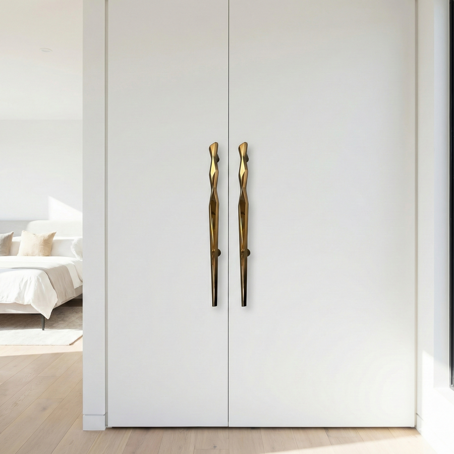 Eiffel Linear Brass Door Handle – Brass handles