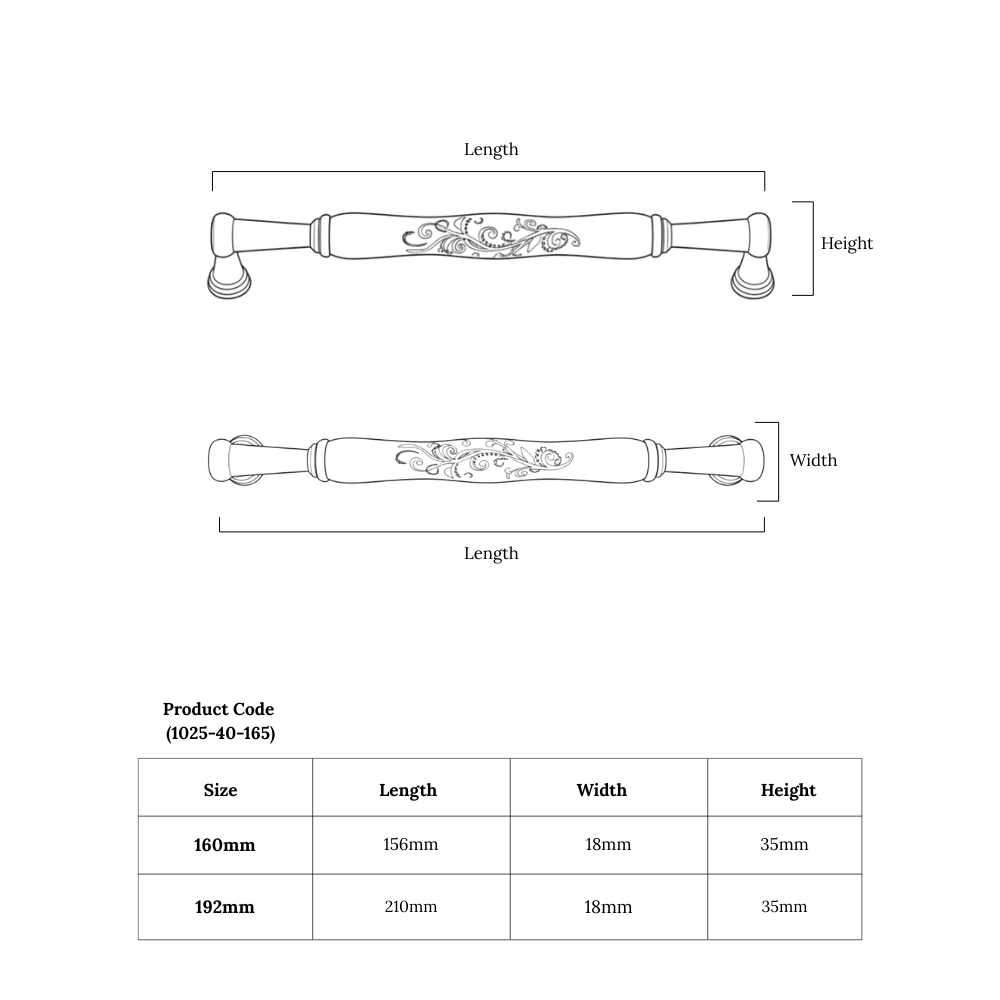 Palazzo Oval Bar Handle – Ceramic drawer handle