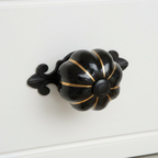 Noir Pumpkin Ribbed Knob – Ceramic Knob