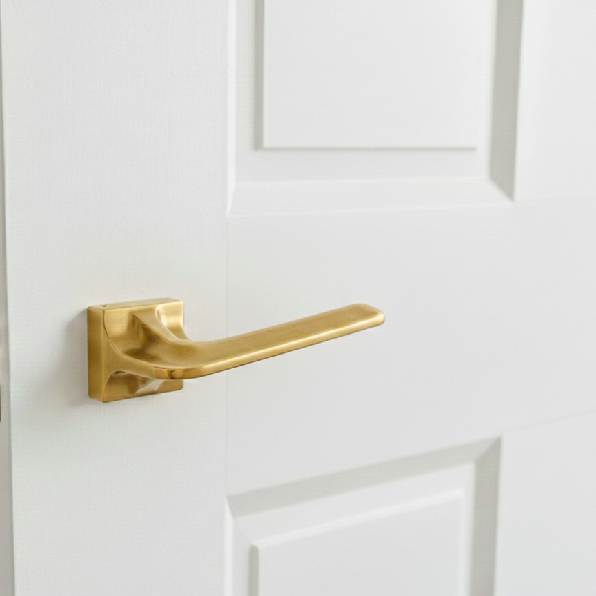 Reverie Lever Mortise Set in PVD Gold – mortise door handle