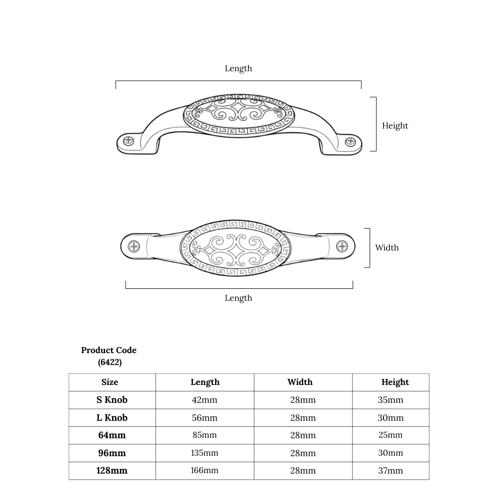 Arcana Arc Cup Pull – Ceramic drawer handle