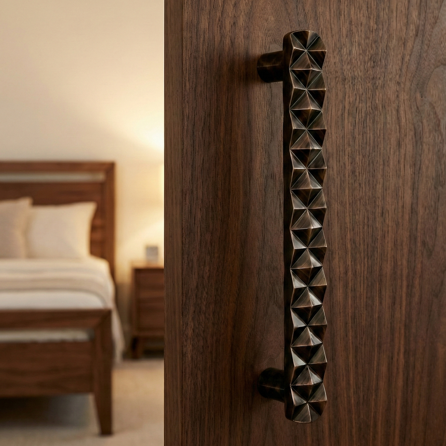 Natural Solid Brass Door Handle V – Brass handles — view 3
