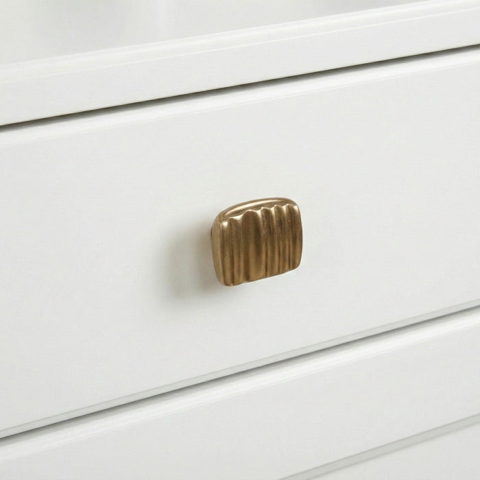 Square Solid Brass Cabinet Handle in Antique Brass