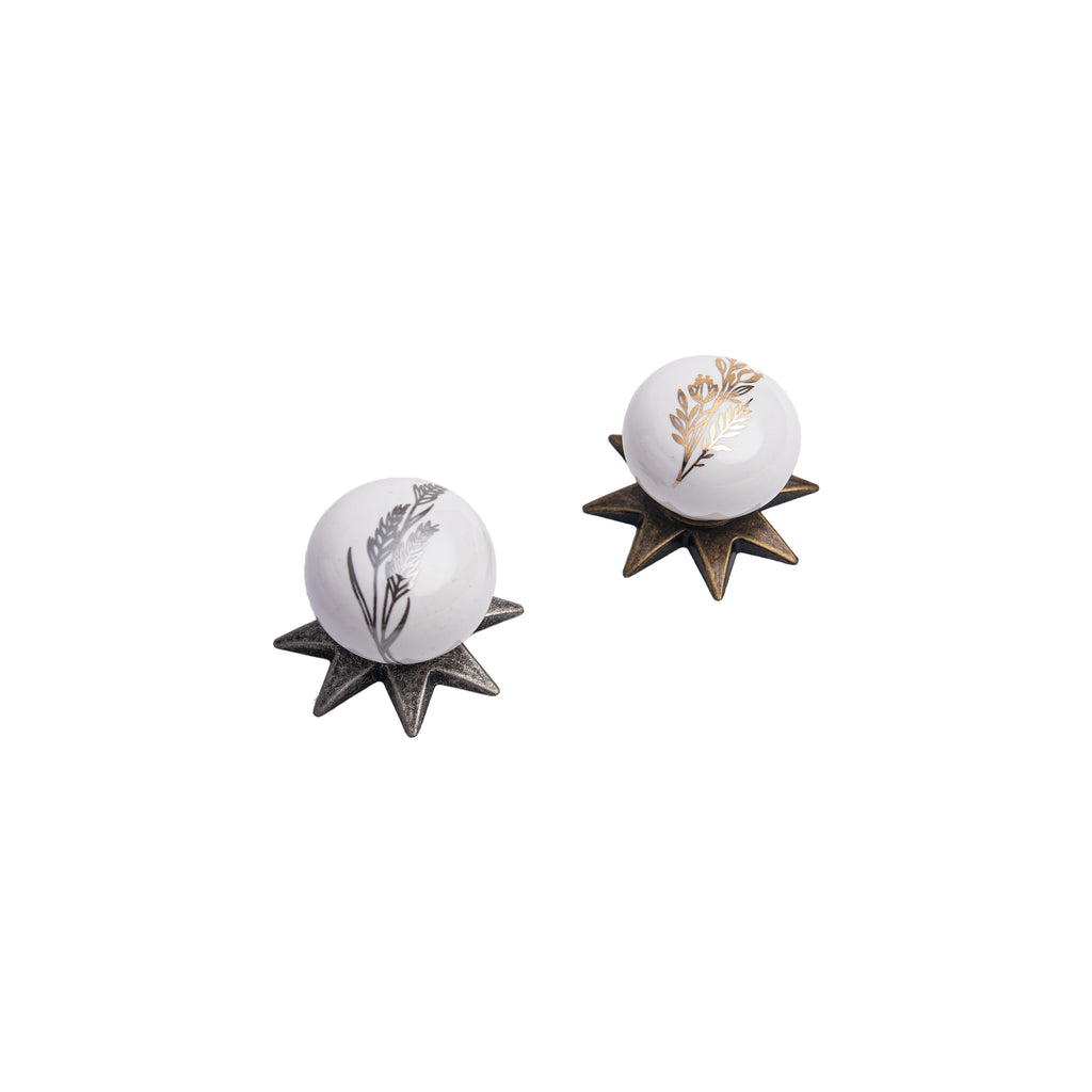 Fleur Painted Star Knob – Ceramic Knob