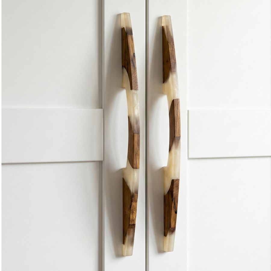 Resin Inlay Linear Handle – wood resin long handle, view 3