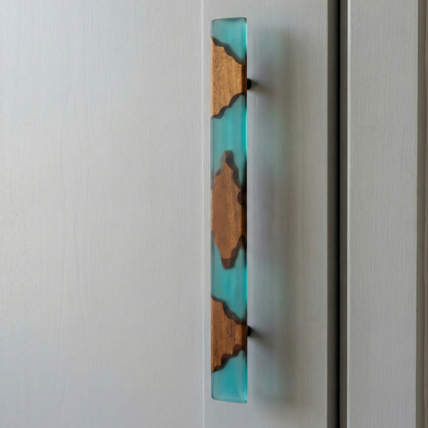 Aqua Wood Resin Door Handle