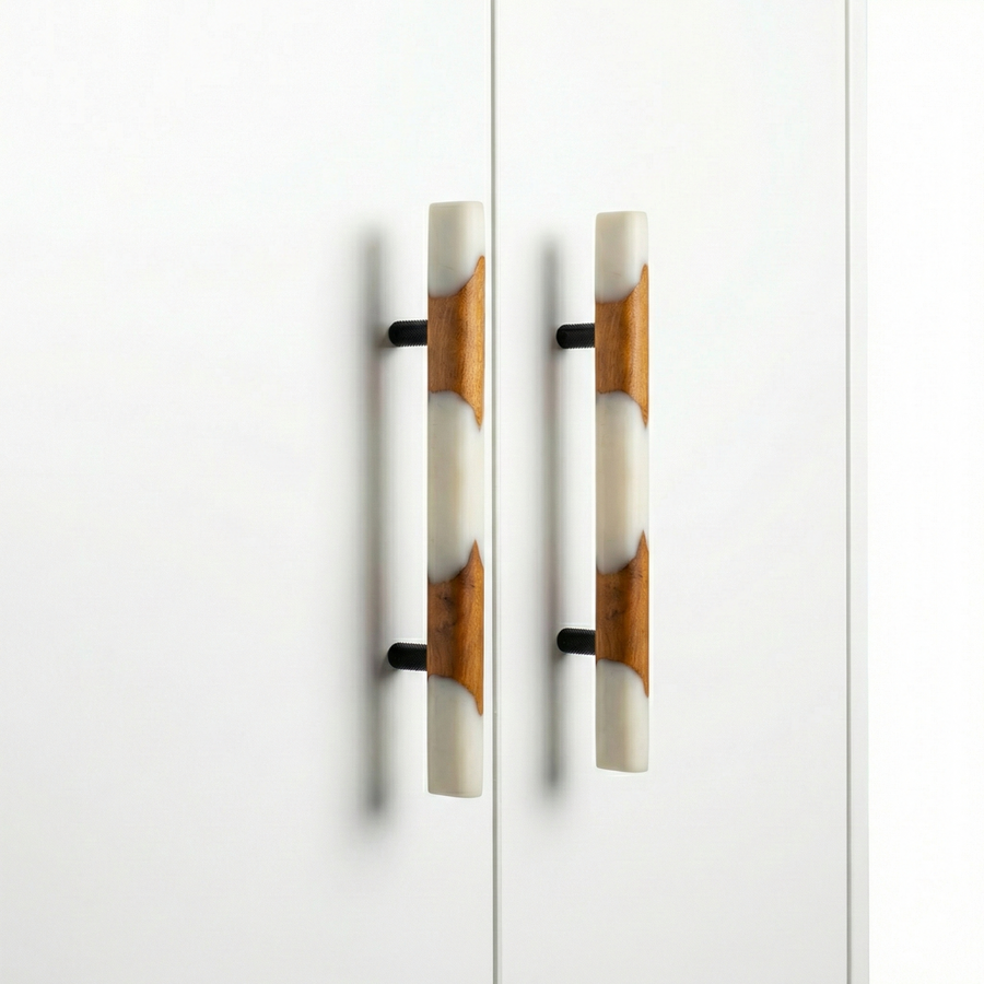 Eclipse Wood Resin Door Handle – wood resin long handle, view 2