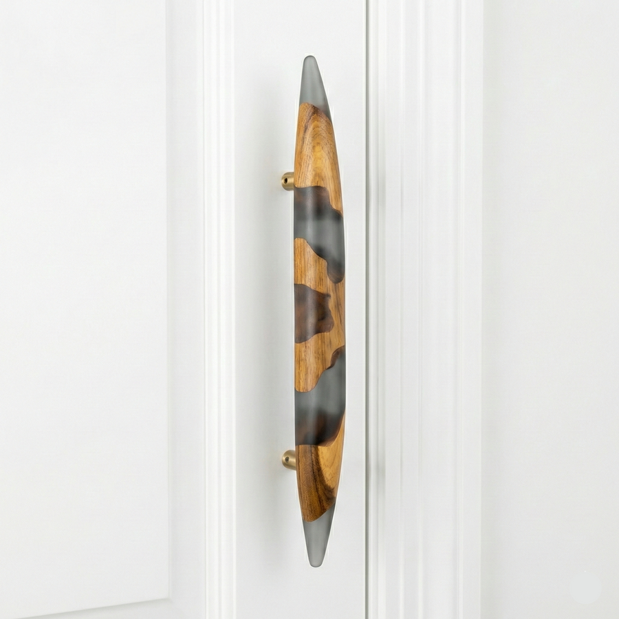 Dusk Wood Resin Door Handle – wood resin long handle, view 2