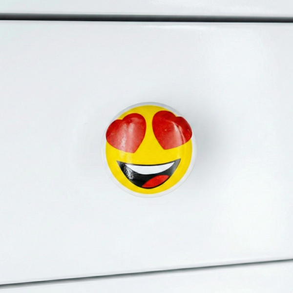Heart-Eyes Artisan Knob – Ceramic Knob — alternate view