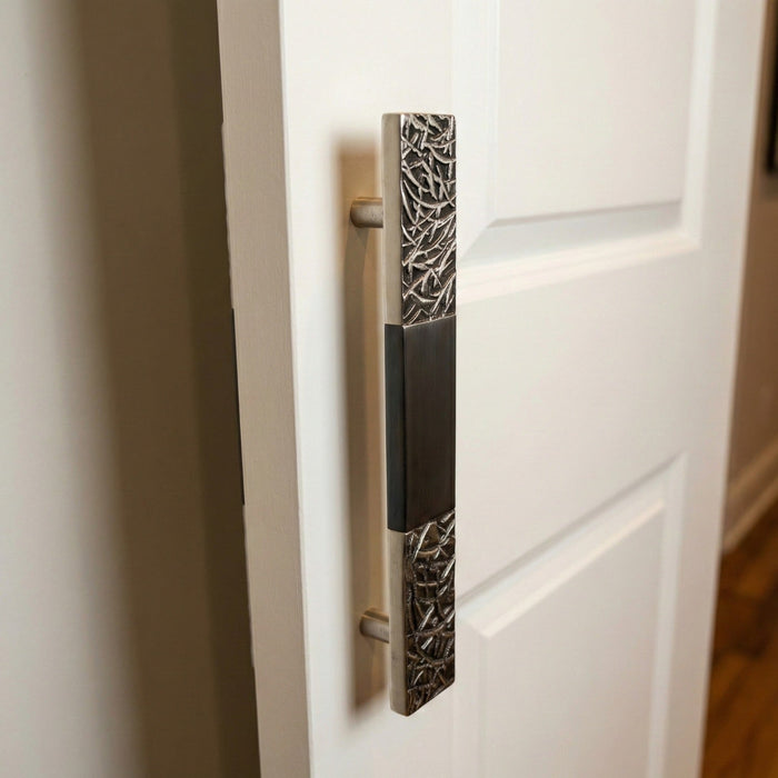 Galaxy Sculpted Brass Door Handle in PVD Gold