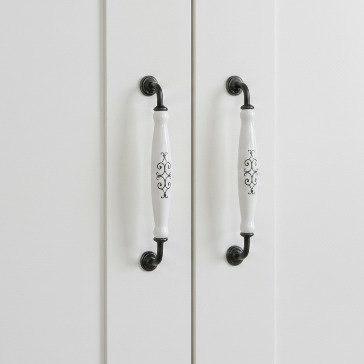 Siena Slim Oval Handle – Ceramic drawer handle