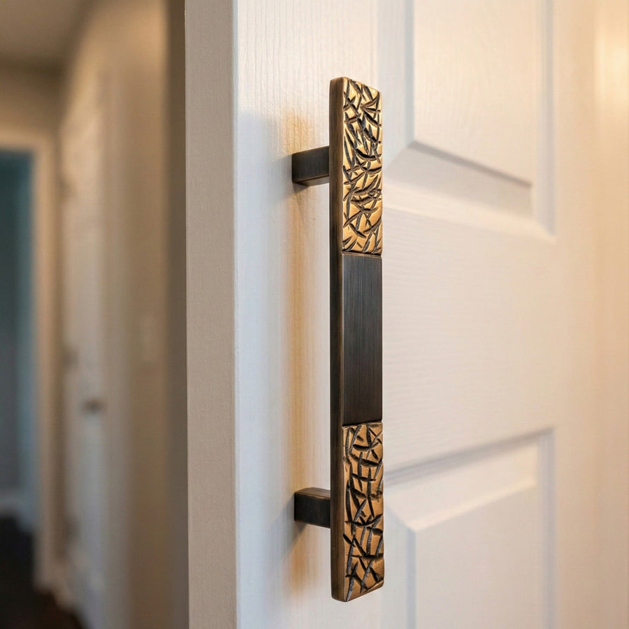 Galaxy Sculpted Brass Door Handle – Brass handles — view 2