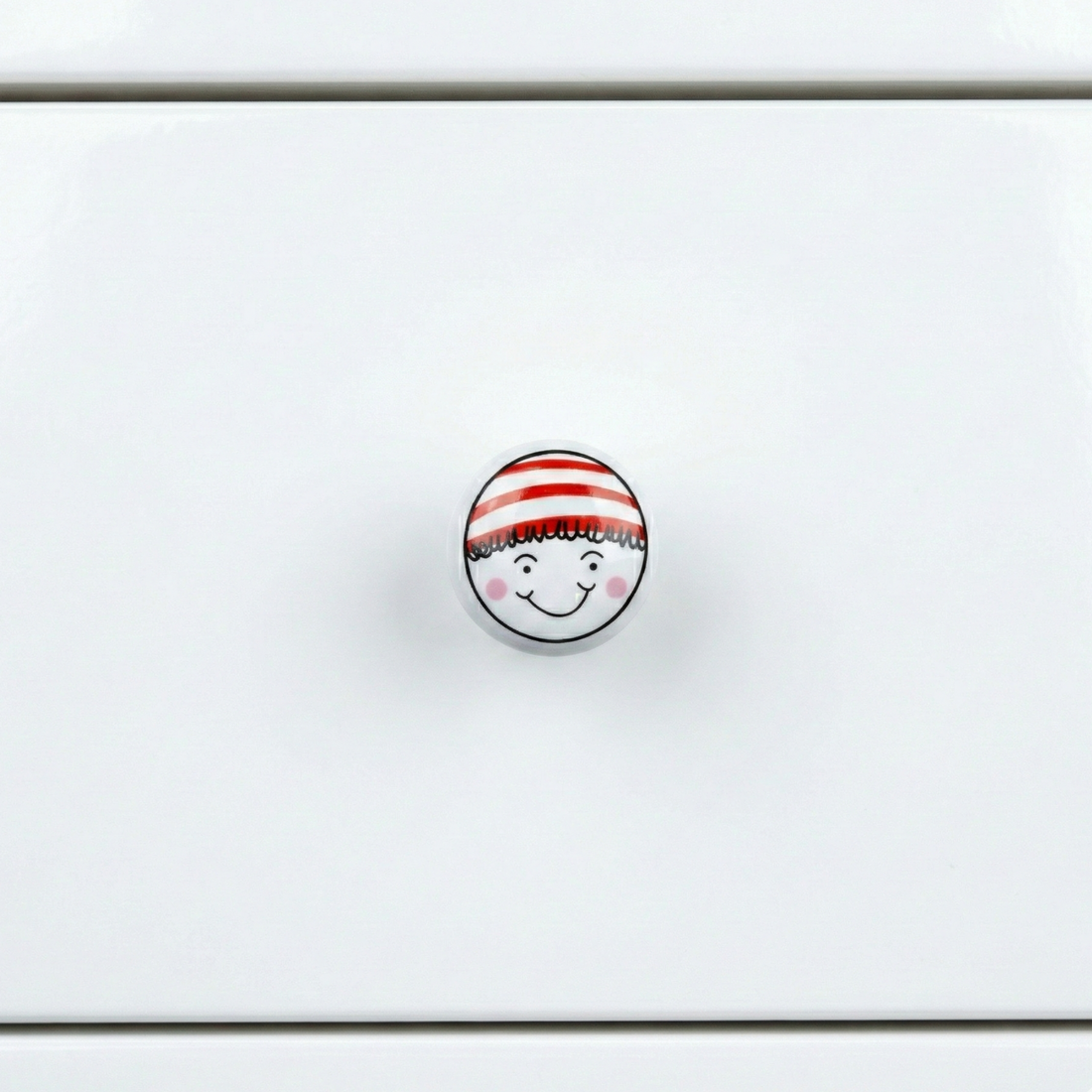 Stripe Smiley Artisan Knob – Ceramic Knob