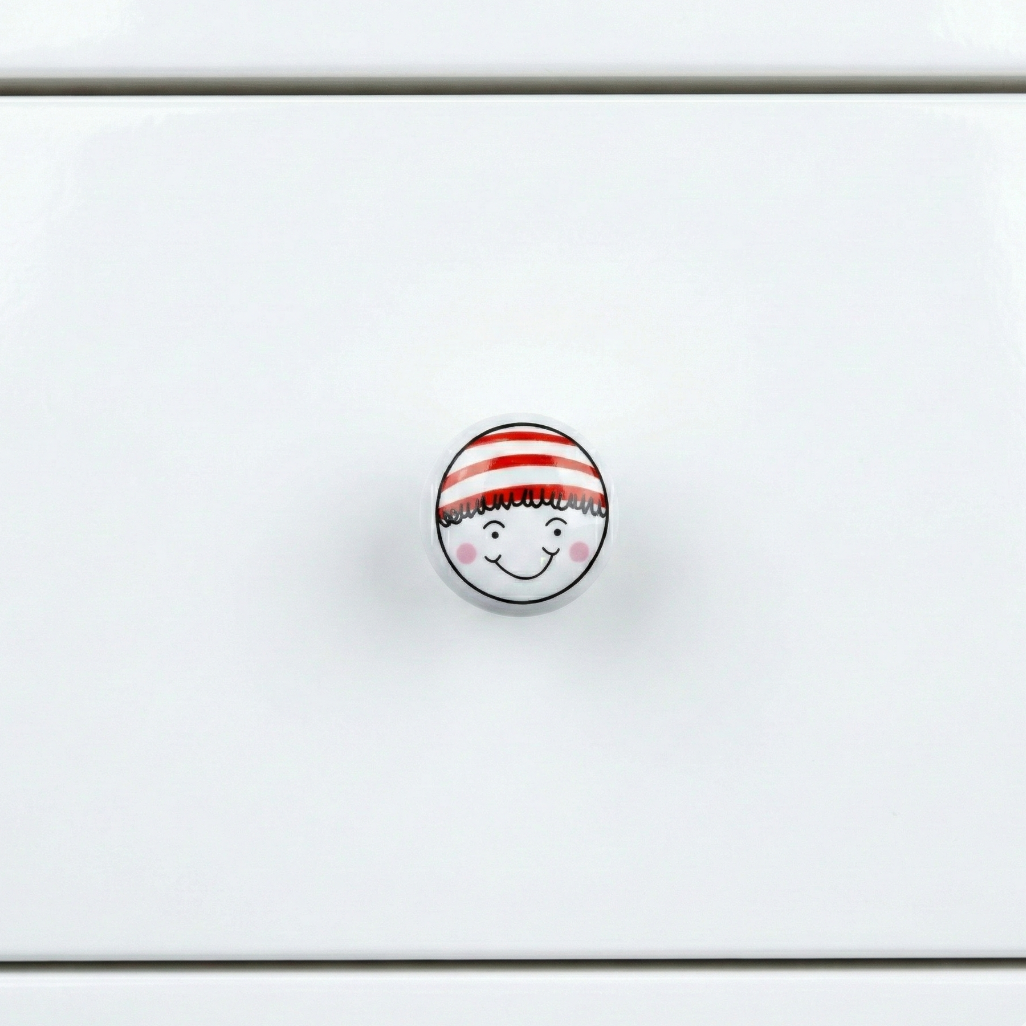Stripe Smiley Artisan Knob – Ceramic Knob