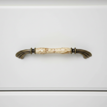 Perla Bead Bar Handle in Brown + Antique Brass – ceramic handle