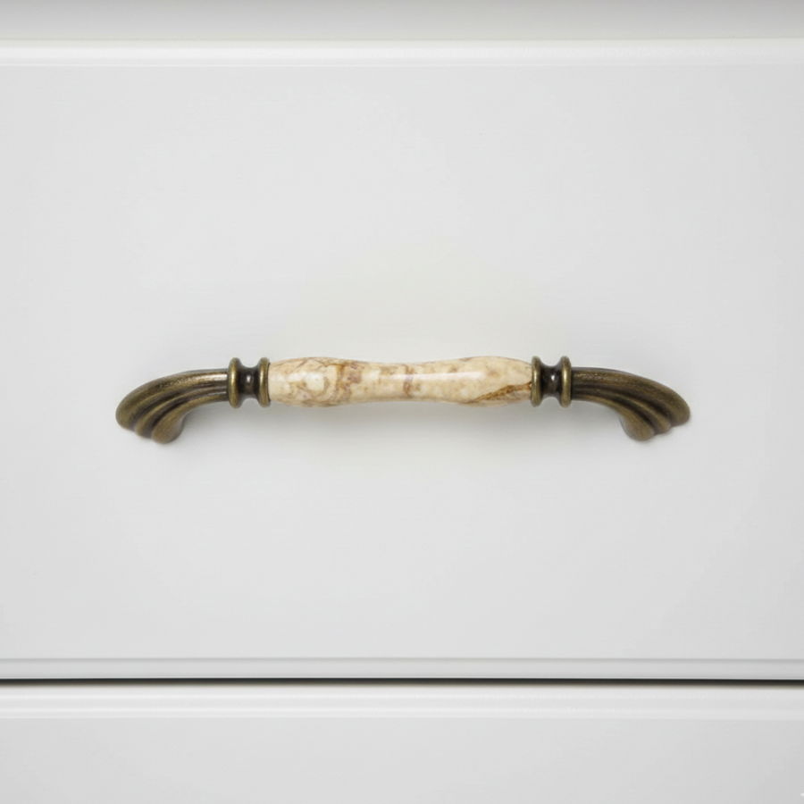 Perla Bead Bar Handle in Brown + Antique Brass – ceramic handle