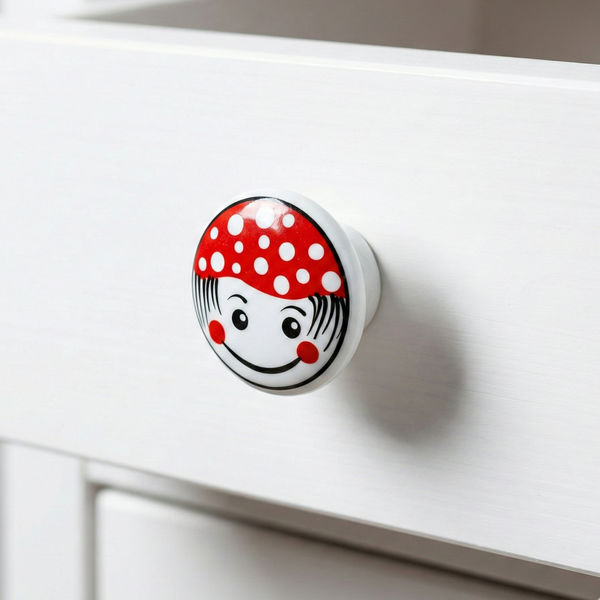 Happy-Face Artisan Knob – Ceramic Knob — alternate view