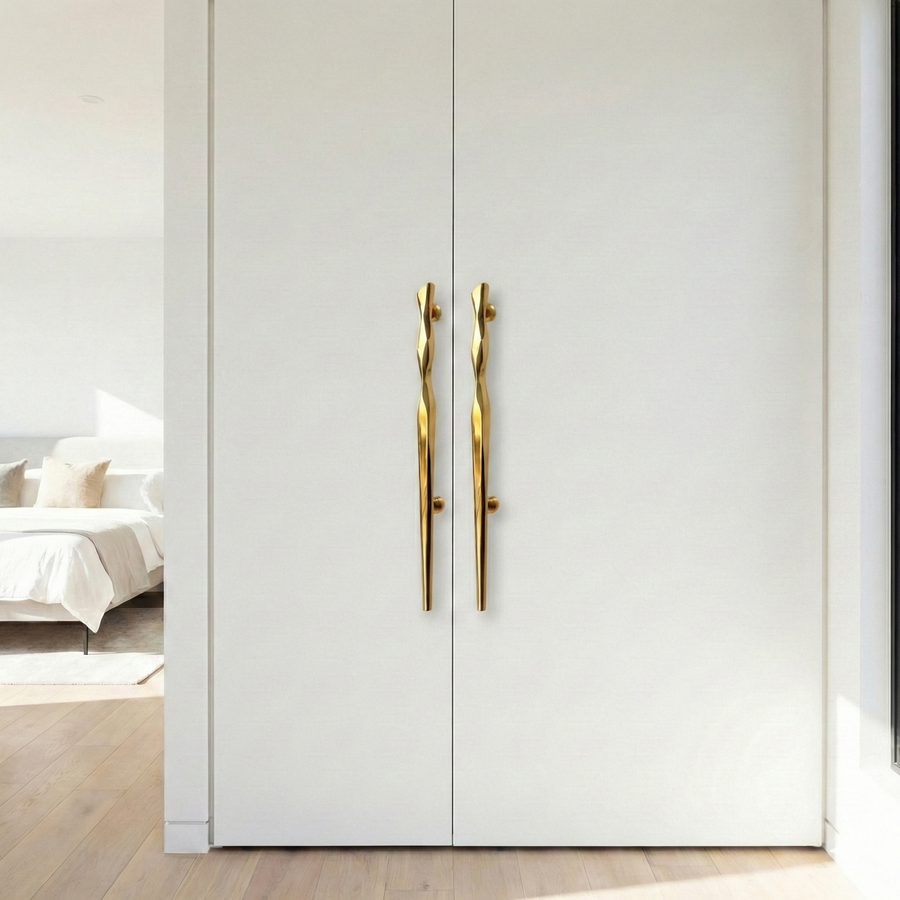 Eiffel Linear Brass Door Handle – Brass handles — view 3