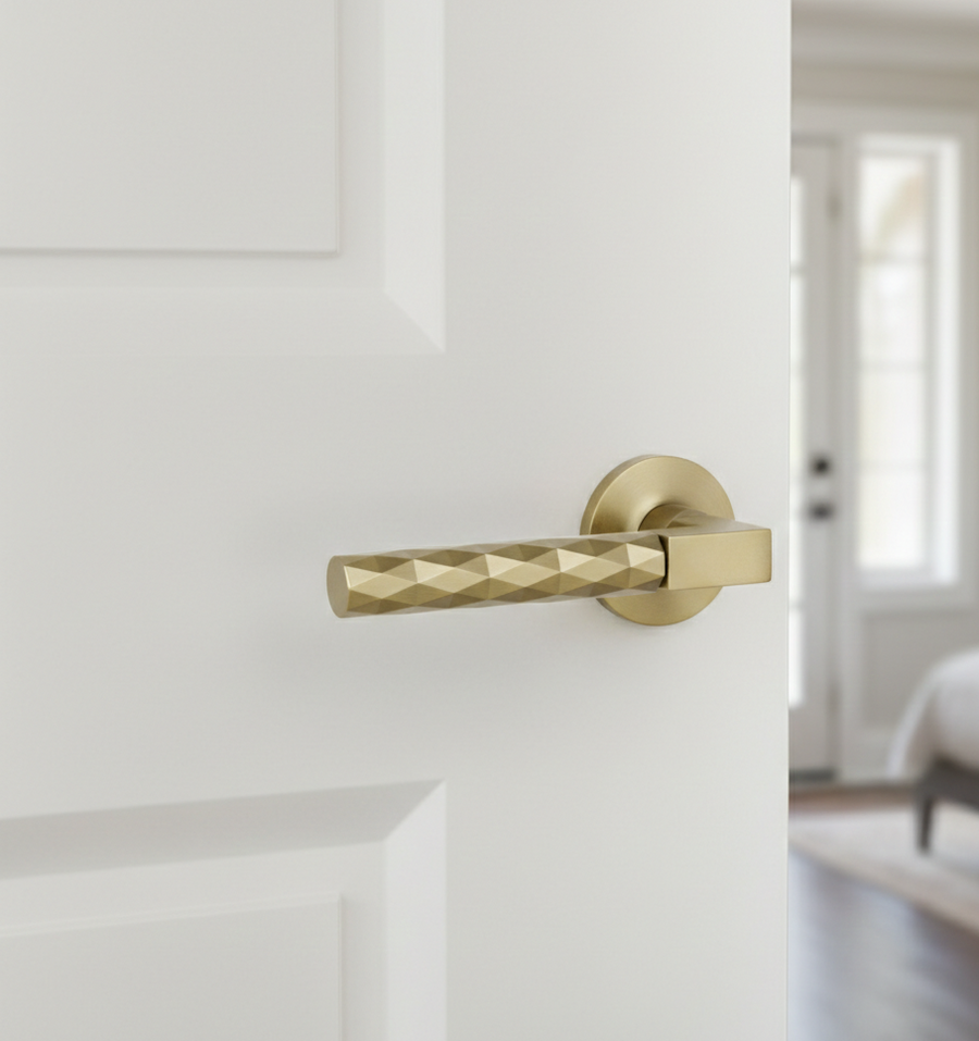 Nero Lever Mortise Set in Antique Copper – mortise door handle