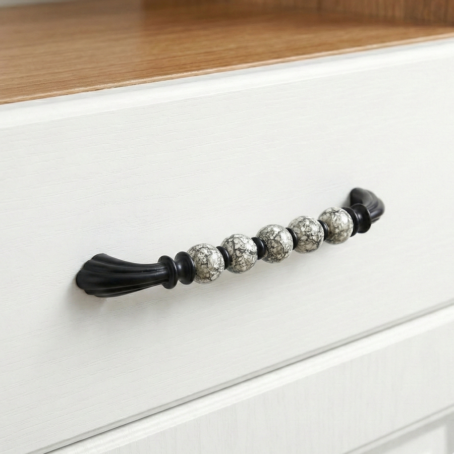 Florentine Bead Bar Handle – ceramic drawer handle, view 3