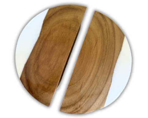 Resin Horizon Cup Pull – Wood Resin drawer handle — alternate view