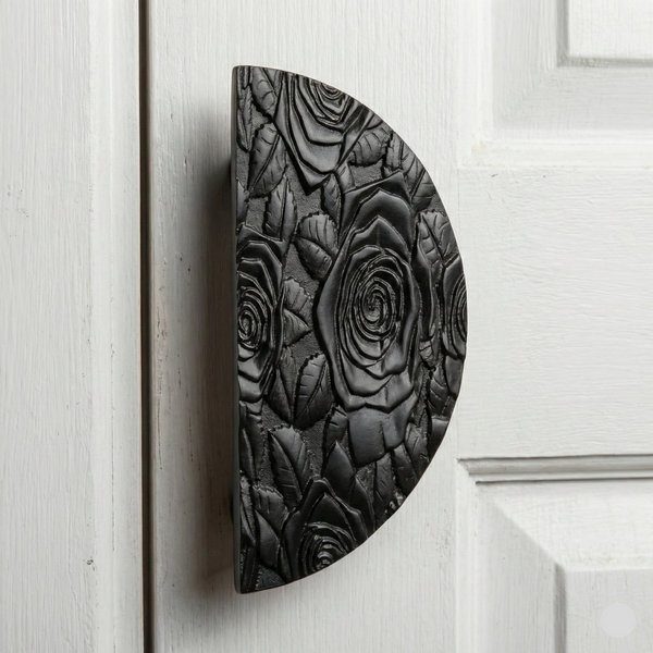Grand Solid Brass Door Handle in Rose Gold