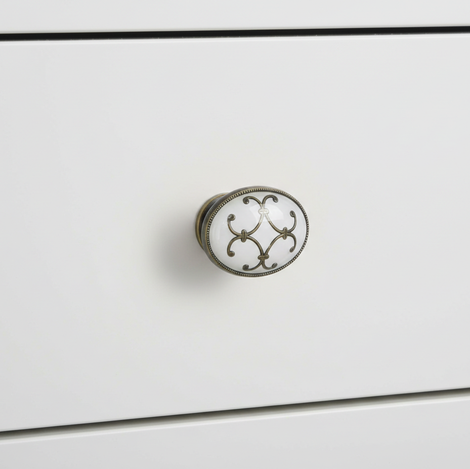 Siena Slim Oval Handle – Ceramic drawer handle