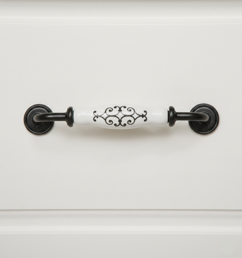 Siena Slim Oval Handle – Ceramic drawer handle