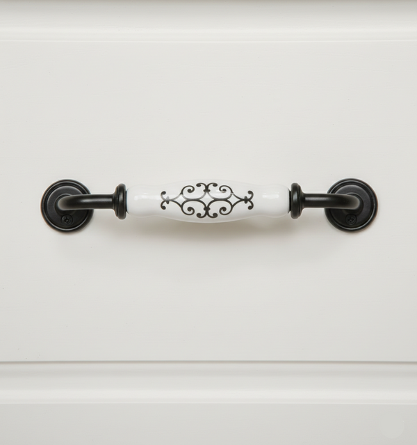 Siena Slim Oval Handle – Ceramic drawer handle — alternate view