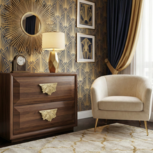 Floral Semi-Circle Brass Pull – Brass wardrobe handles — view 9