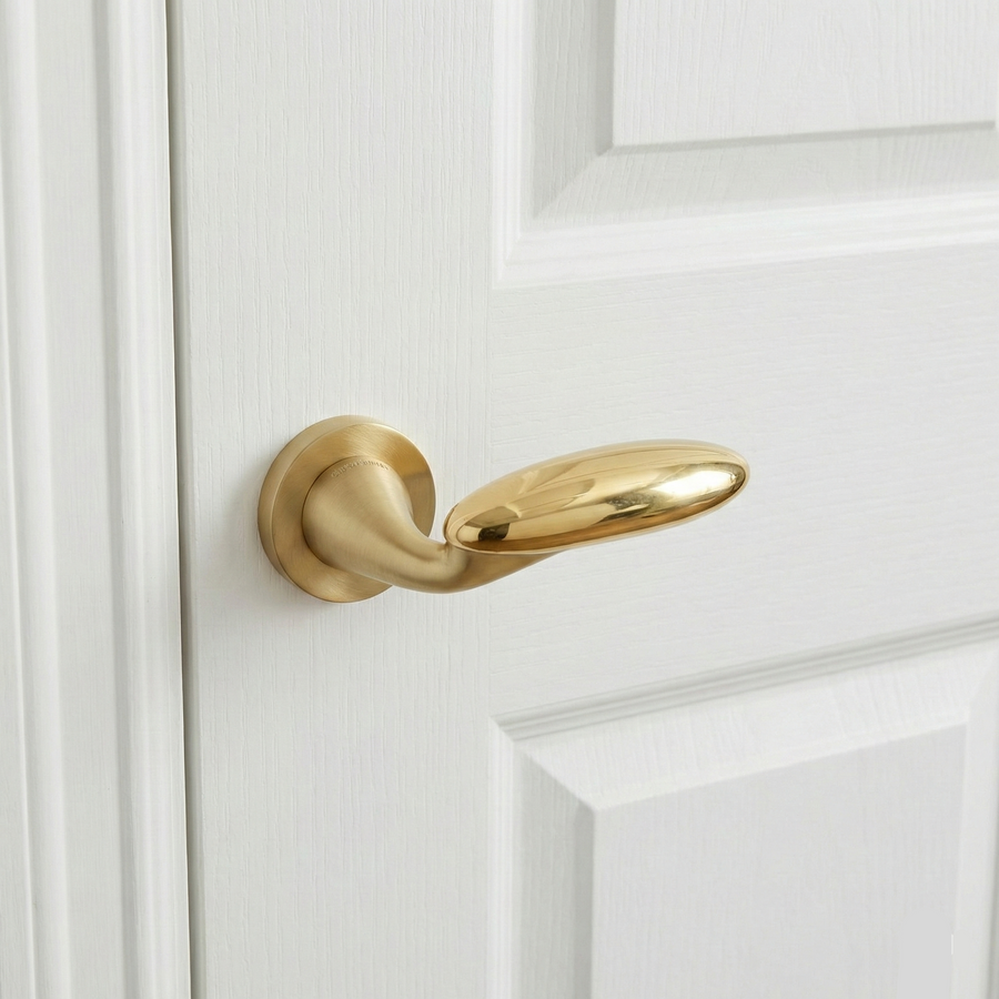 Sovereign Duo-Finish Mortise Set in Matte Gold + PVD Gold – mortise door handle