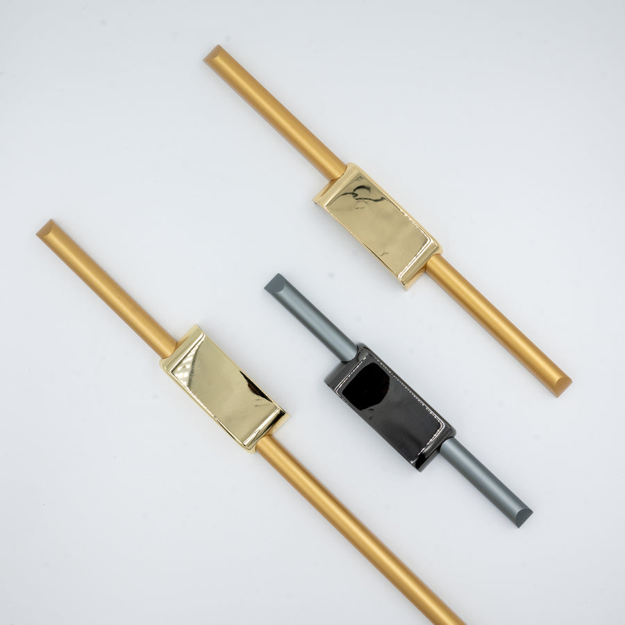 Bold Groove Long Handle in Matte Grey / Matte Gold – aluminium long handle